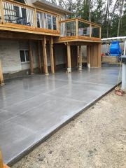 Slate gray concrete patio.