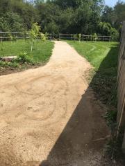 Chip'n'dust pathway to garden.