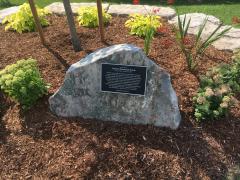 Stone memorial plaque install